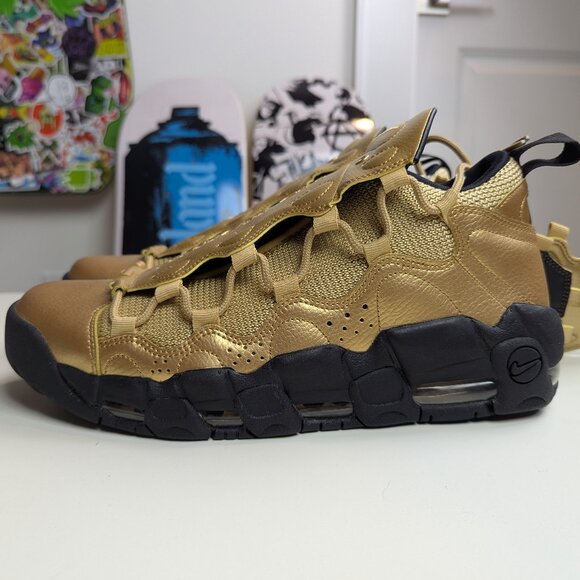 Nike Air More Money "Metallic Gold Black" Size US Men's 10 Shoes MAX UPTEMPO - Picture 1 of 6
